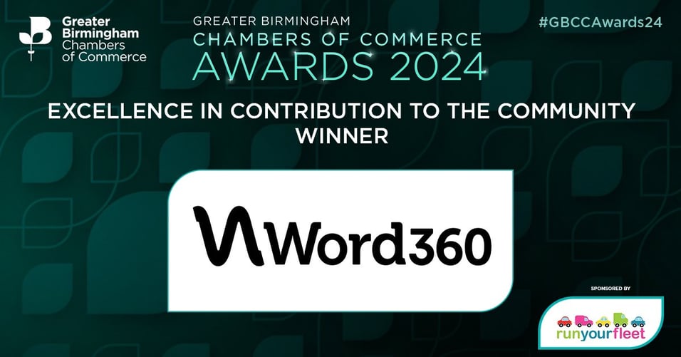 Word360 Triumphs at the Greater Birmingham Chambers of Commerce Awards 2024