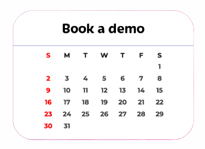 Calendar for booking demos
