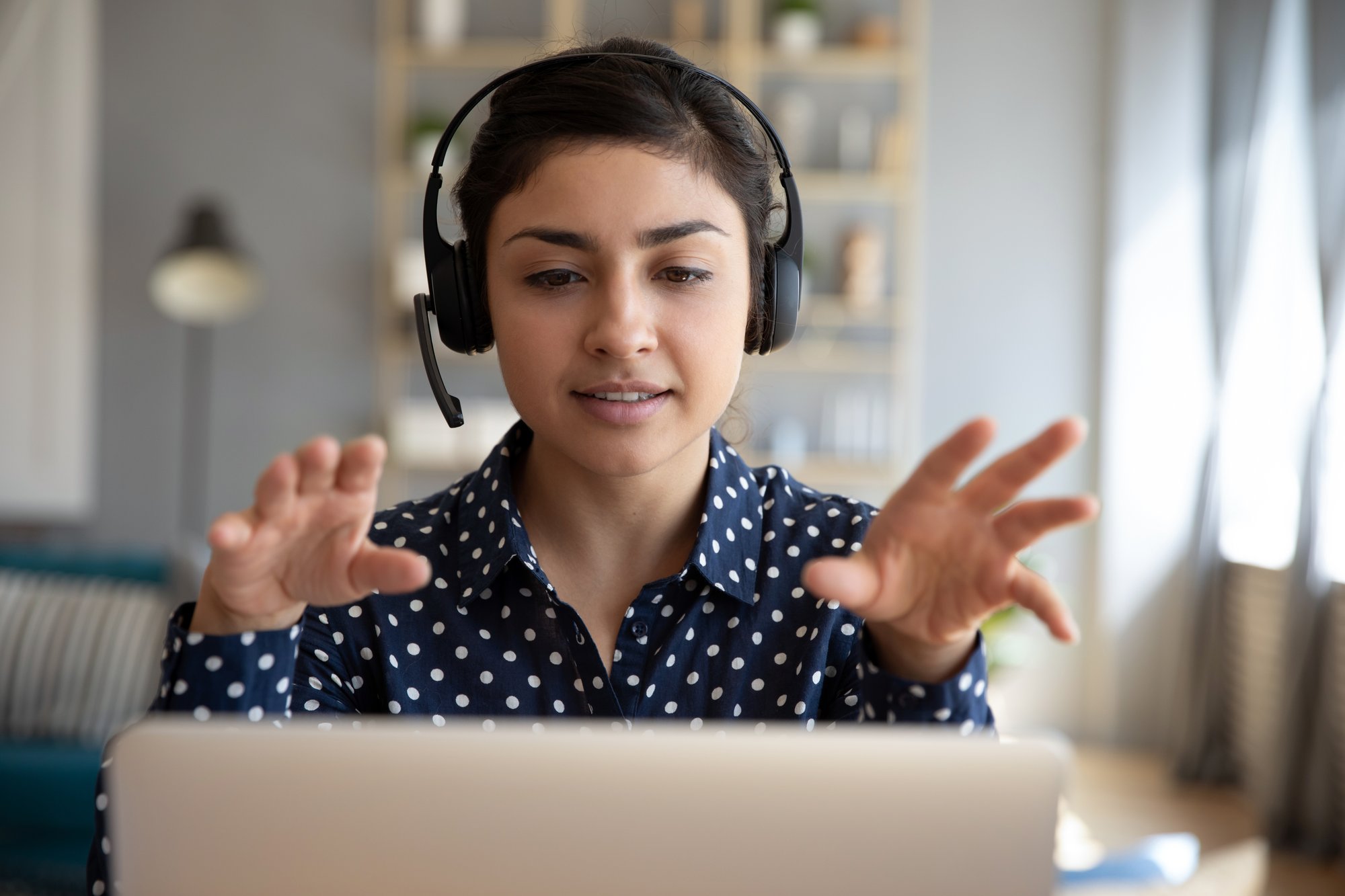 An interpreter on video call