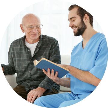 Word360 interpreter reading vital information to a patient Word360 interpreter reading vital information to a patient