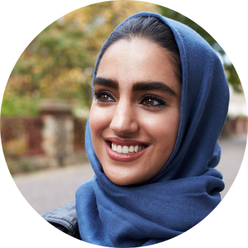 Woman in headscarf smiling Woman in headscarf smiling