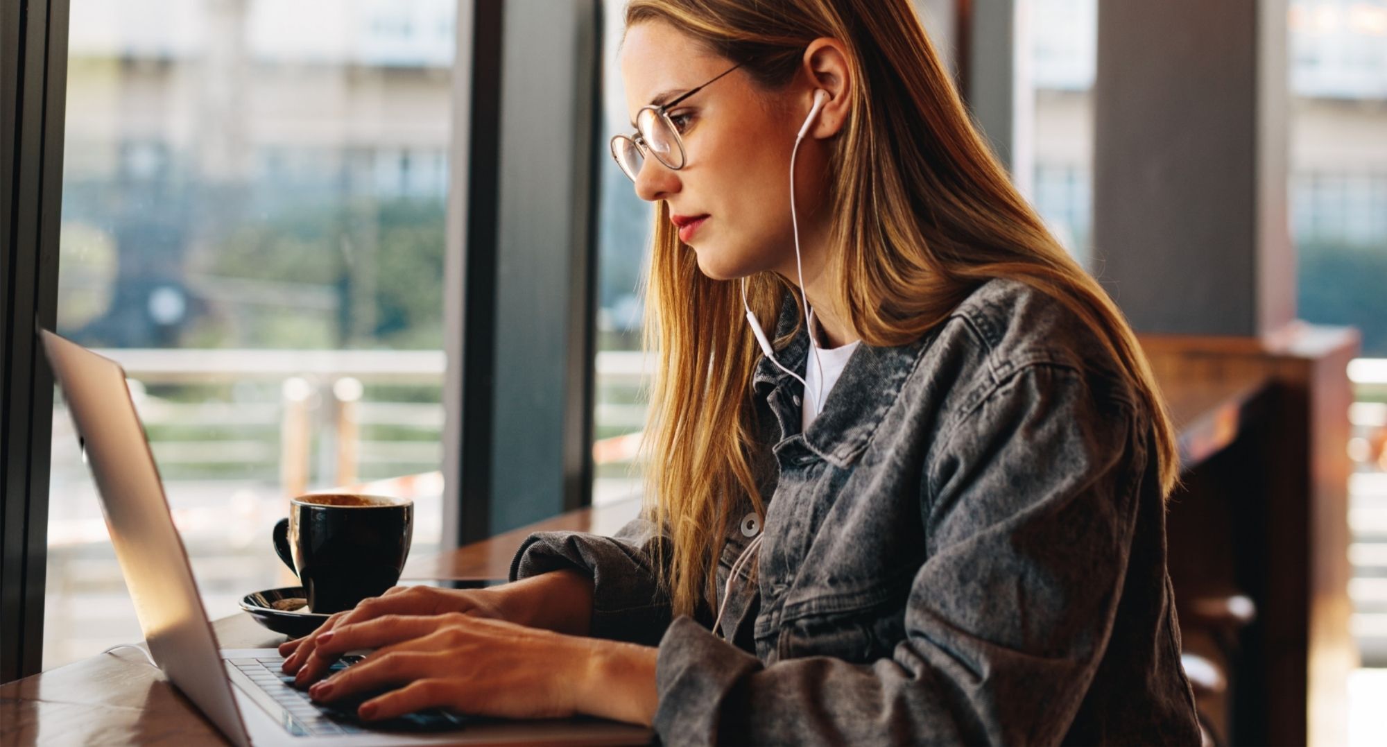 Woman listening to an audio translation