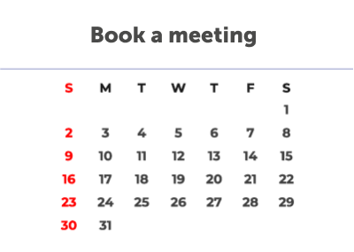 Calendar for booking demos