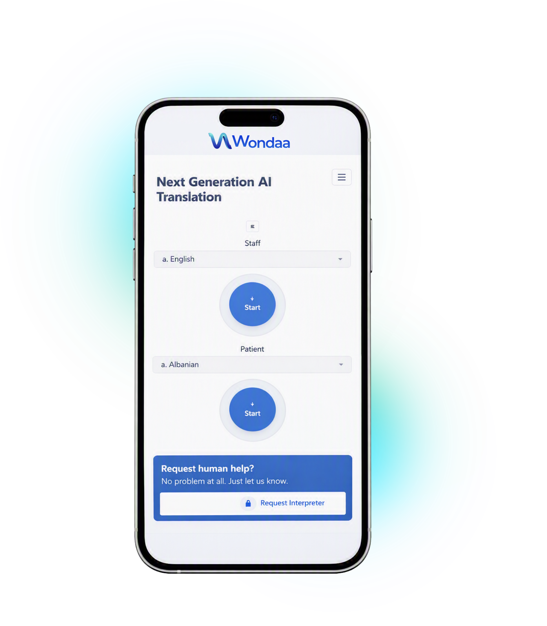 phone with wondaa ai translation software
